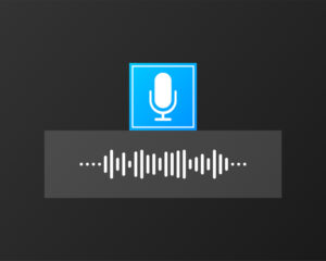 Voice Messages icon, event notification. Podcast banner. Modern flat style. Vector illustration