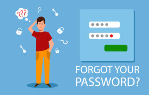 The man forgot her personal data. the concept of a web screensaver with a forgotten password, account protection, danger warning, incorrect password. Vector illustration in a flat style. forgot password infiniwiz