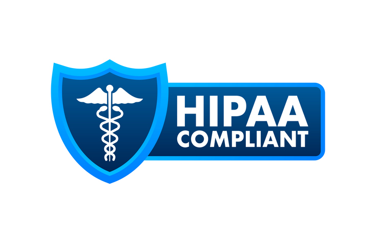 Hipaa compliant. Checkmark icon. Vector design. Logo symbol.