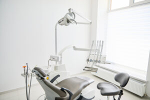 Dentist's office interior with modern chair and special dentisd equipment