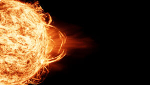 Plasma flash on the surface of a star.