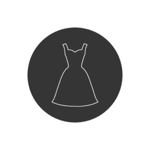 Dress line white icon. Vector concept illustration for design